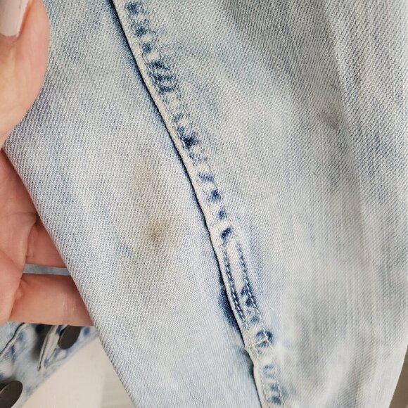 Jak & Rae Acid Wash Saks 5th Ave Very Rare Vintage Y2K Jean Jacket Patches S - Picture 14 of 16